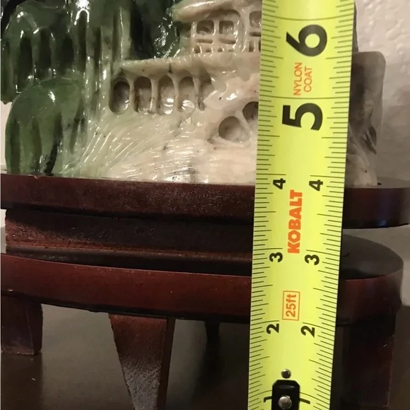 Chinese Dushan Jade Stone Carved Landscape Village Sculpture 12” Tall - Picture 10 of 10